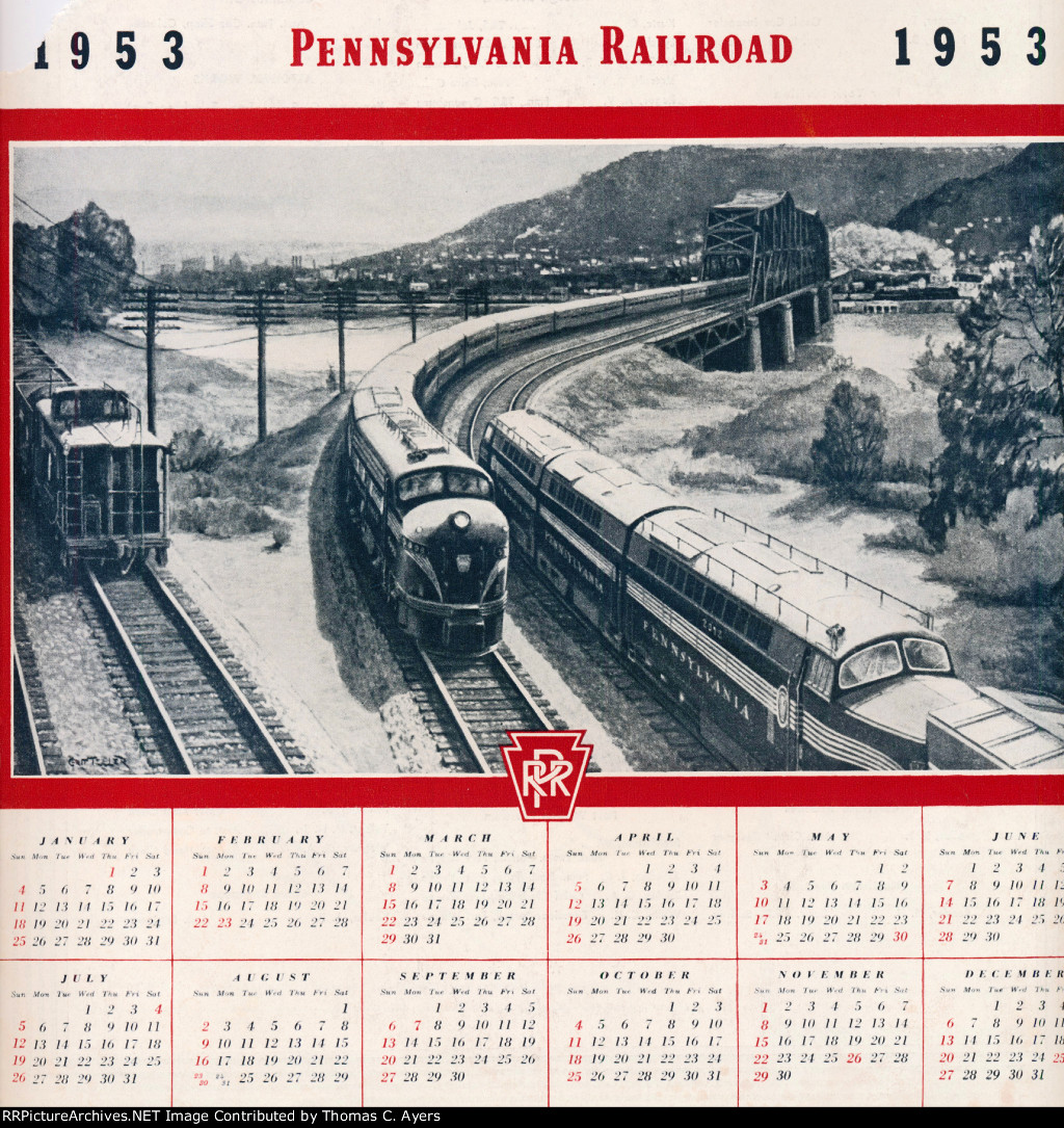 PRR Calendar, "Crossroads Of Commerce," 1953